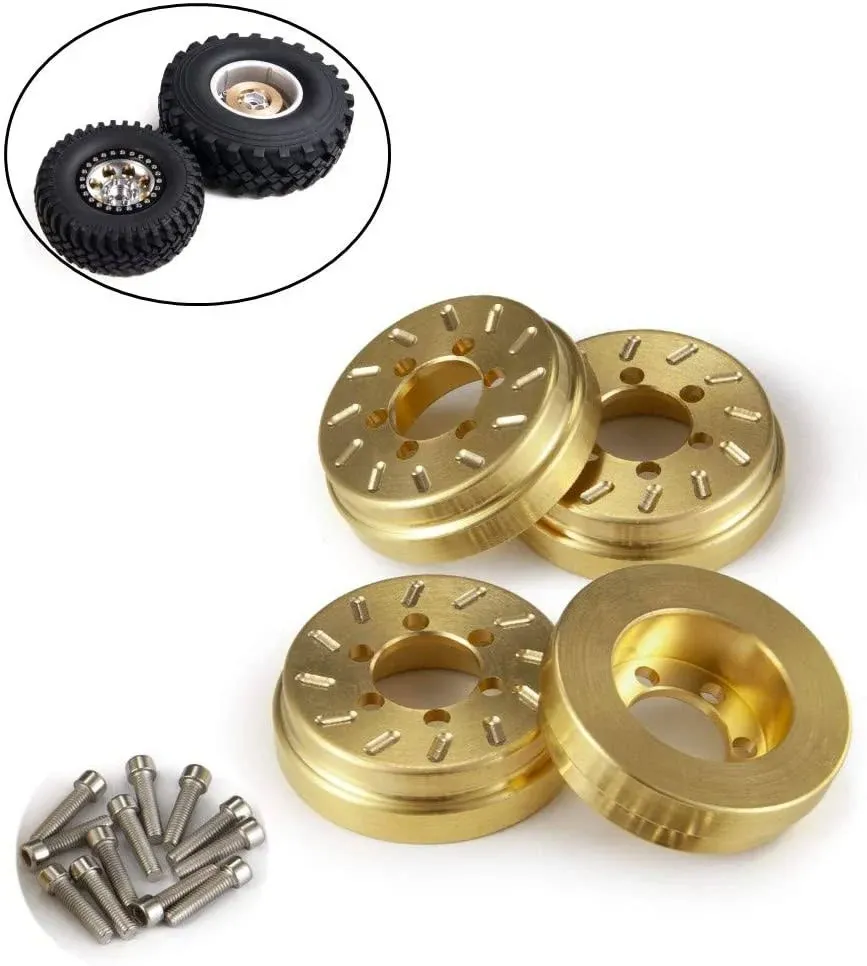 RCLions 4pcs Brass RC Wheel Weight Block Counterweight Upgrade Parts for 1.9i...