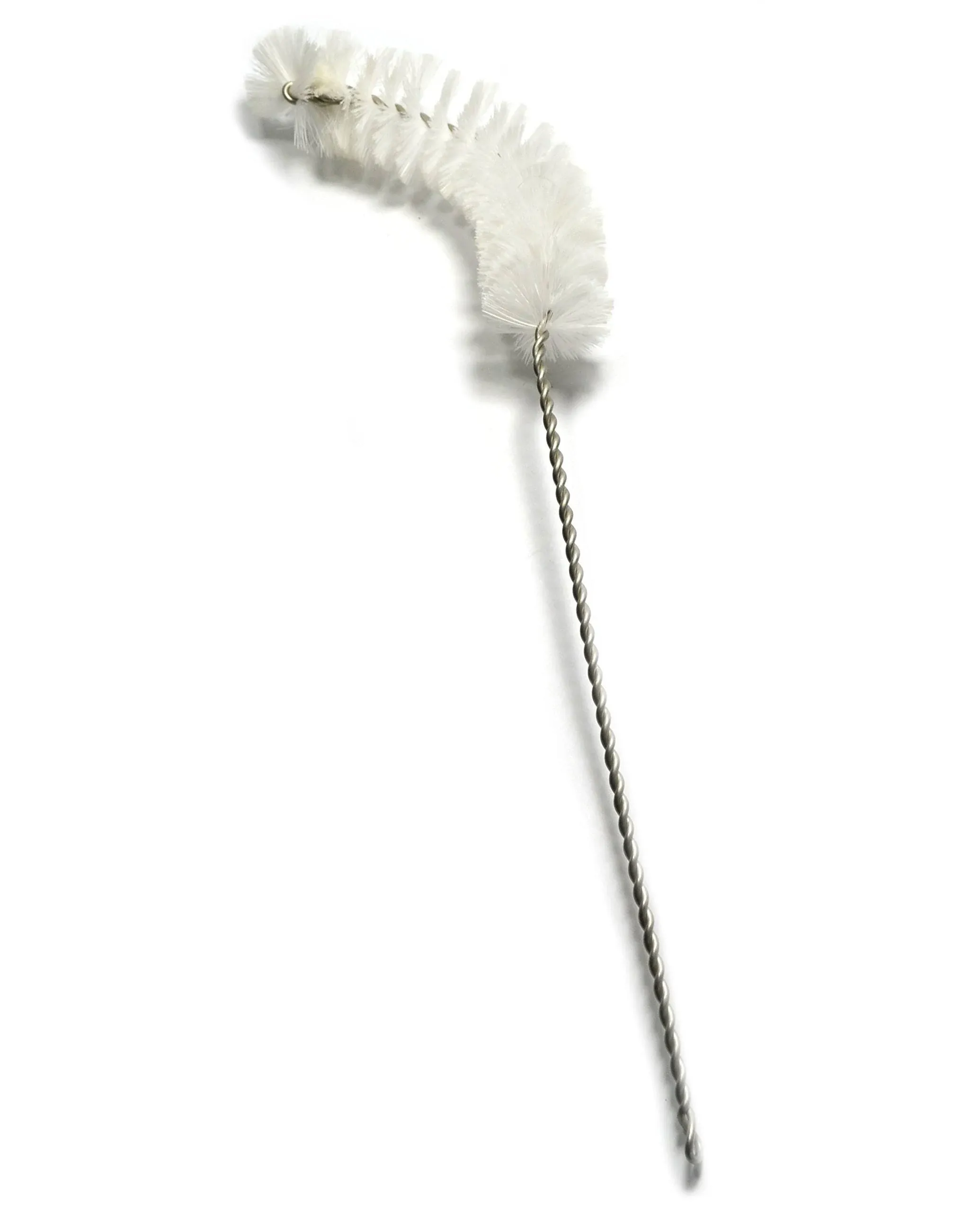 EISCO Curved, Flask Cleaning Brush, 15" - Twisted Stainless Steel Wire Handle - Ideal for Labware, Glassware, Beakers, Bottles, Jars, Cups, Vases up to 6.25" Diameter