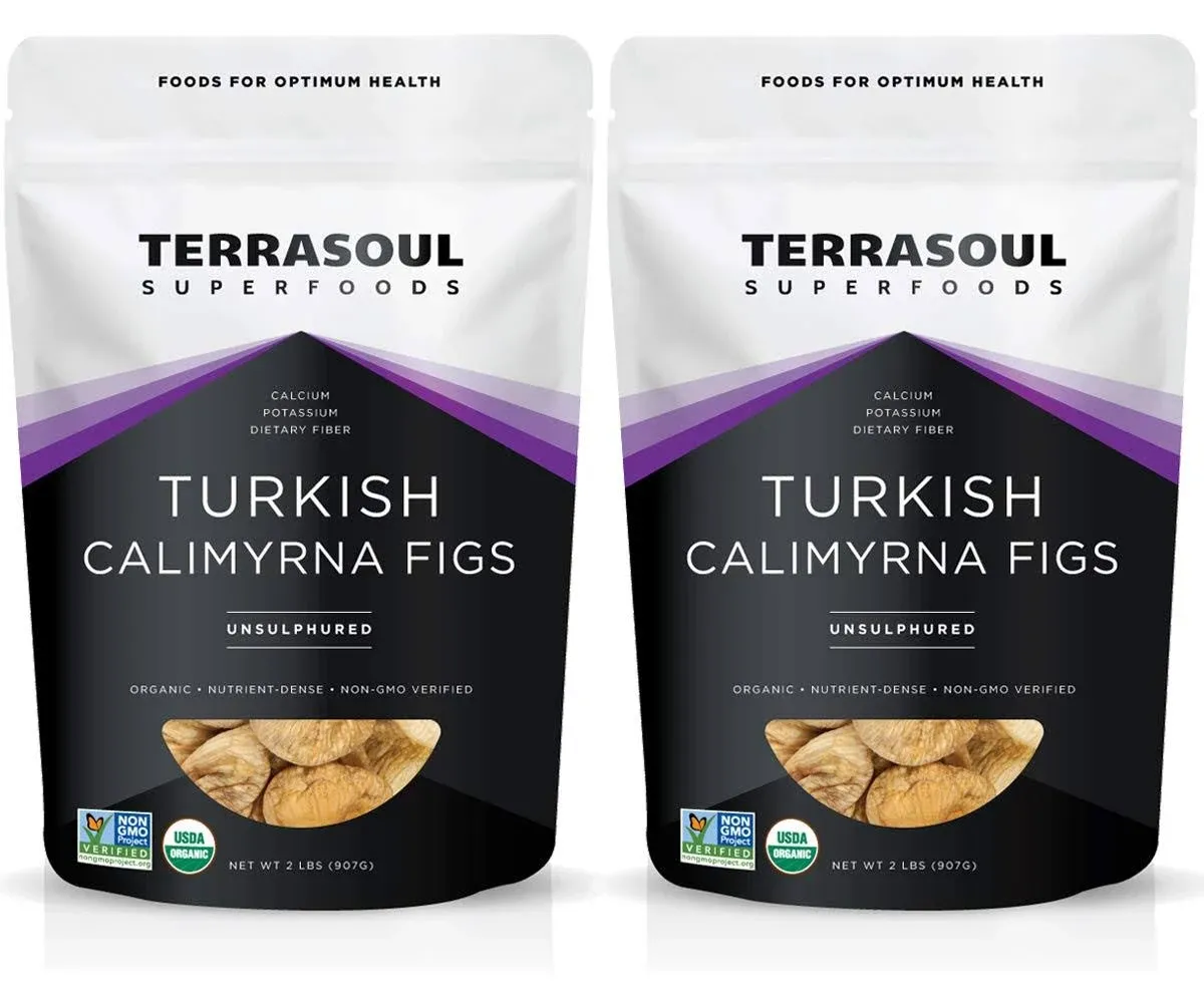 Terrasoul Superfoods Organic Turkish Smyrna Figs, 4 lbs 2 Pack - No Added Sugar Unsulphured Perfectly Dried