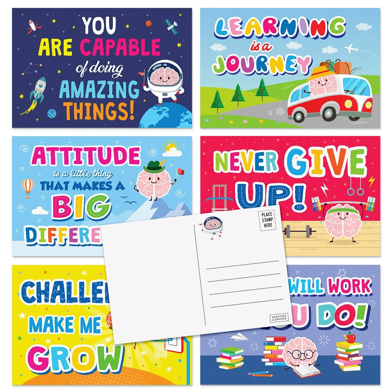 Sweetzer & Orange Motivational Postcards Pack (60 Post Cards) 4x6 Postcards for ...