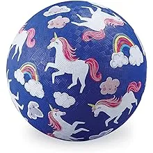 Crocodile Creek Playground Ball - Durable Rubber Ball for Kids Ages 3 and Up - Bouncy Inflatable Ball for Kickball, Indoor Games, and Outdoor Sports - PVC-Free - Unicorns - 5-inch Diameter