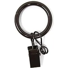 Urbanest Set of 20 1-Inch Metal Curtain Rings with Clips and Eyelets, Fits Up to 3/4 inch Rod, Bronze