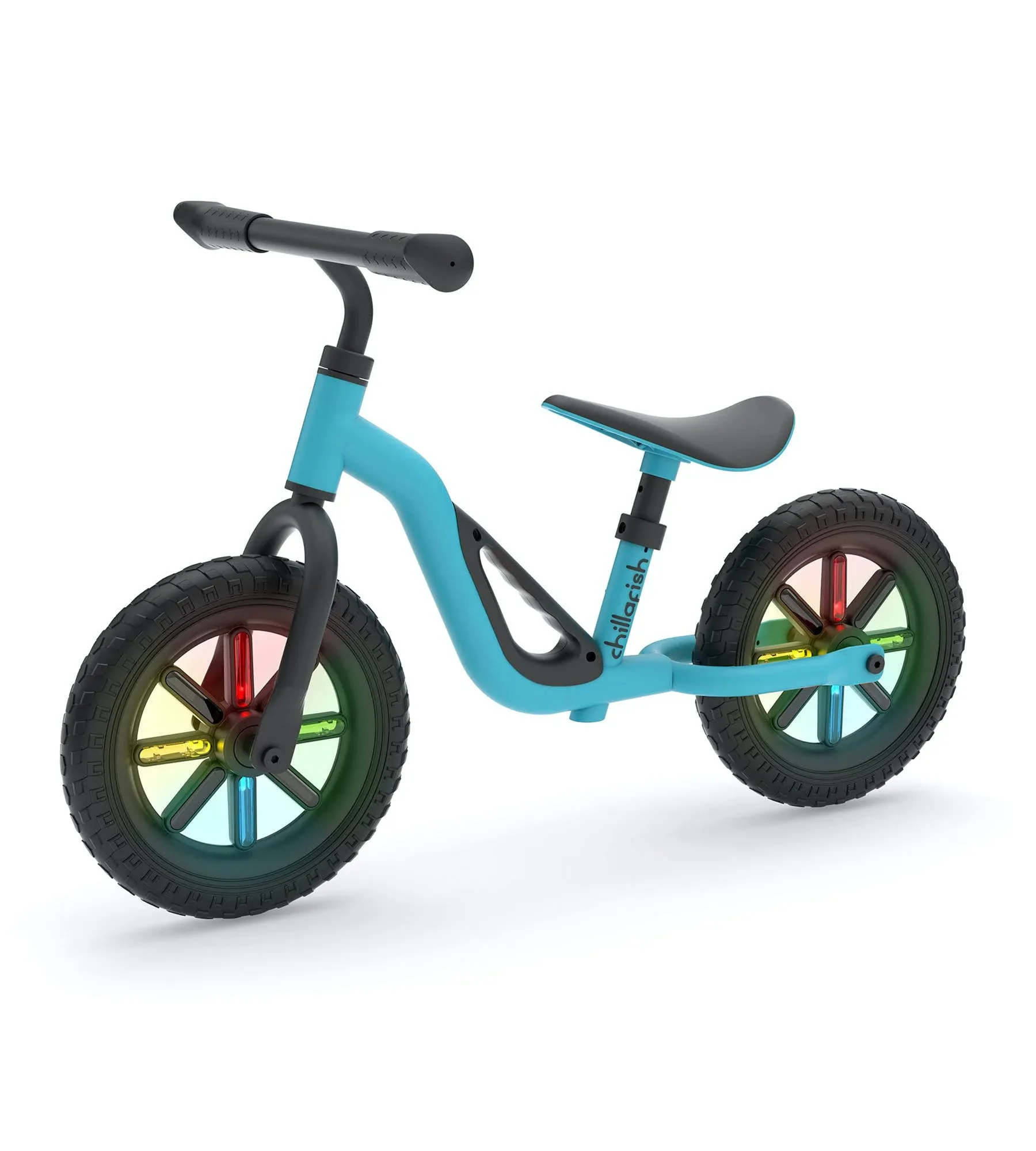 Chillafish Charlie Glow Lightweight Balance Bike with Light-Up Wheels, Blue, 10"