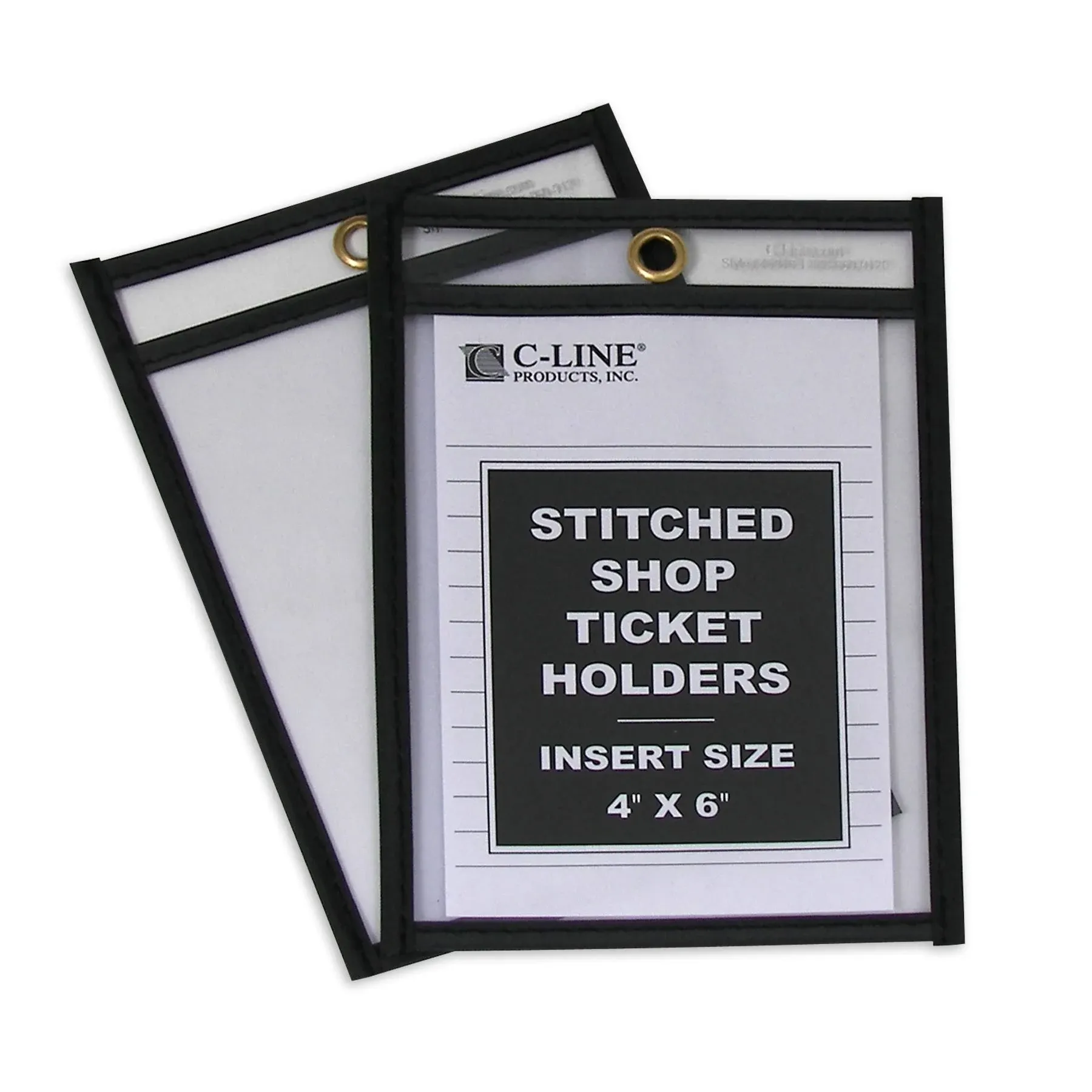 C-Line Stitched Vinyl Shop Ticket Holders, Clear