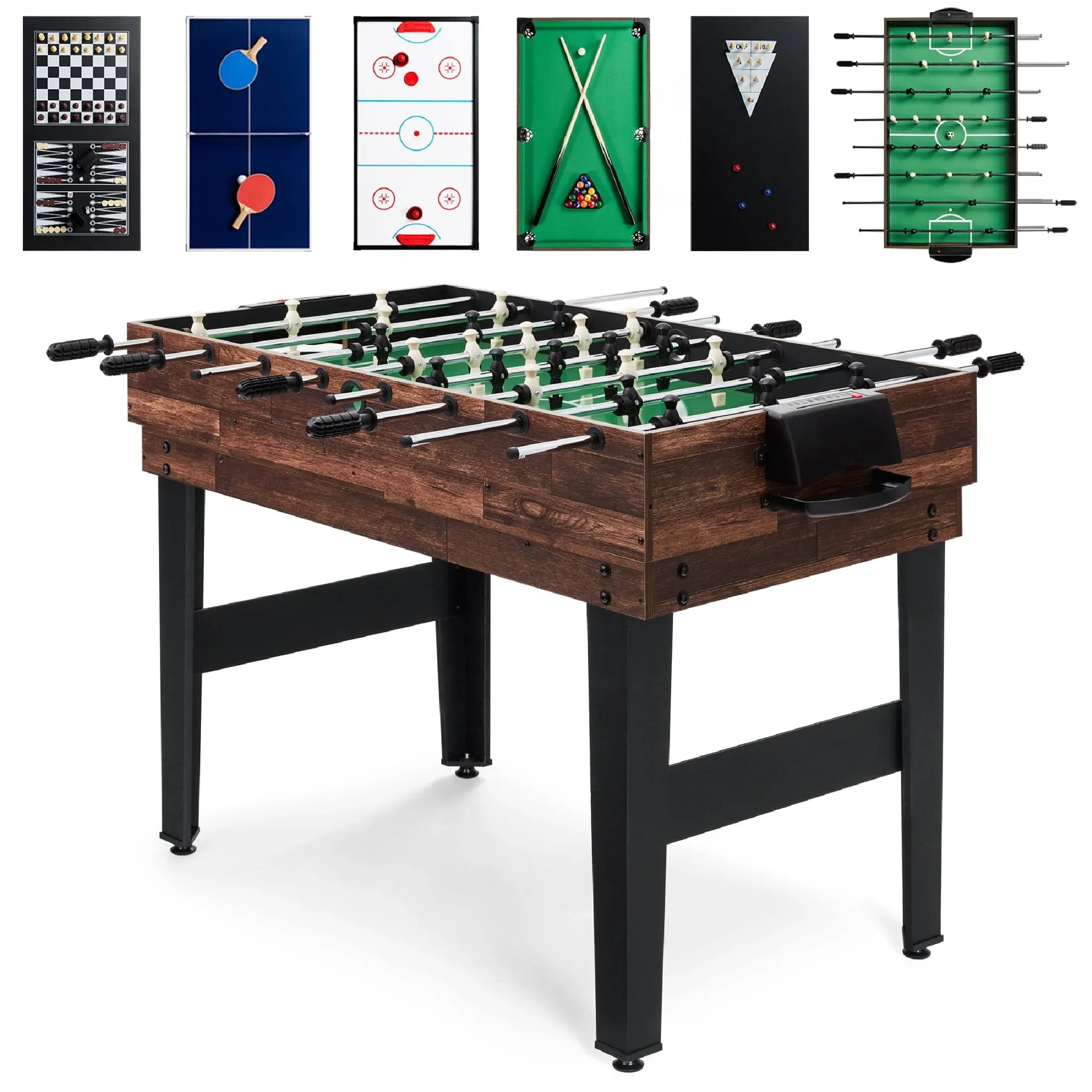 Best Choice Products 2x4ft 10-in-1 Combo Game Table Set w/ Hockey, Foosball, Pool, Shuffleboard, Ping Pong