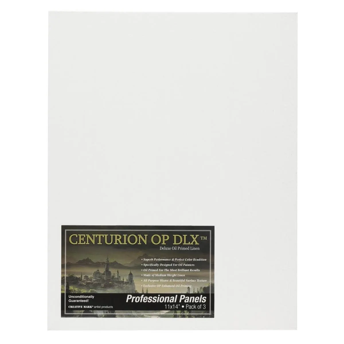 Centurion Deluxe Professional Oil Primed Linen Canvas Panels - 11x14 - 3 Pack of Linen Canvases for Painting, Artwork and More