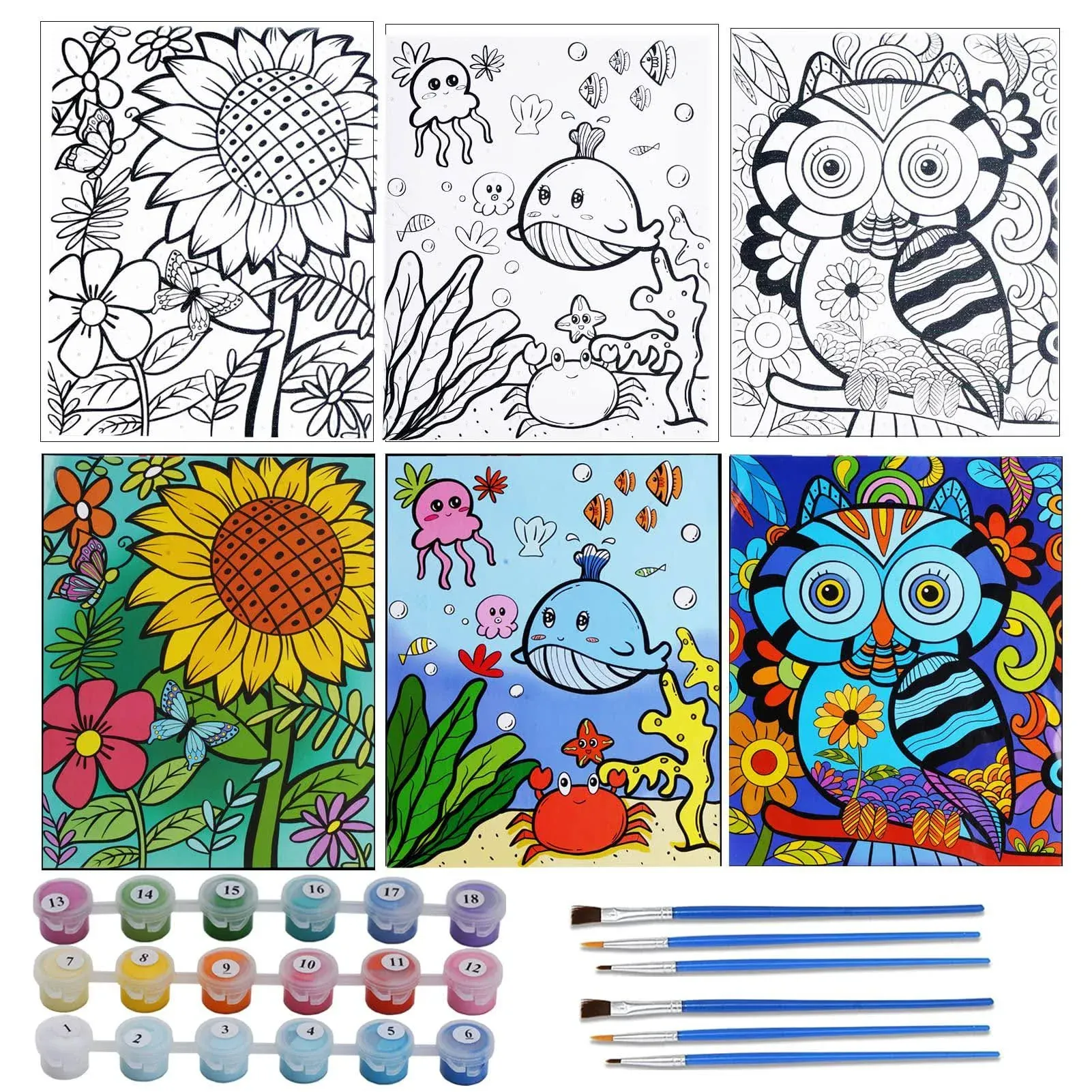 LSTRULST Paint by Numbers for Kids Ages 8-12, Pre-Printed Acrylic Oil Painting ...