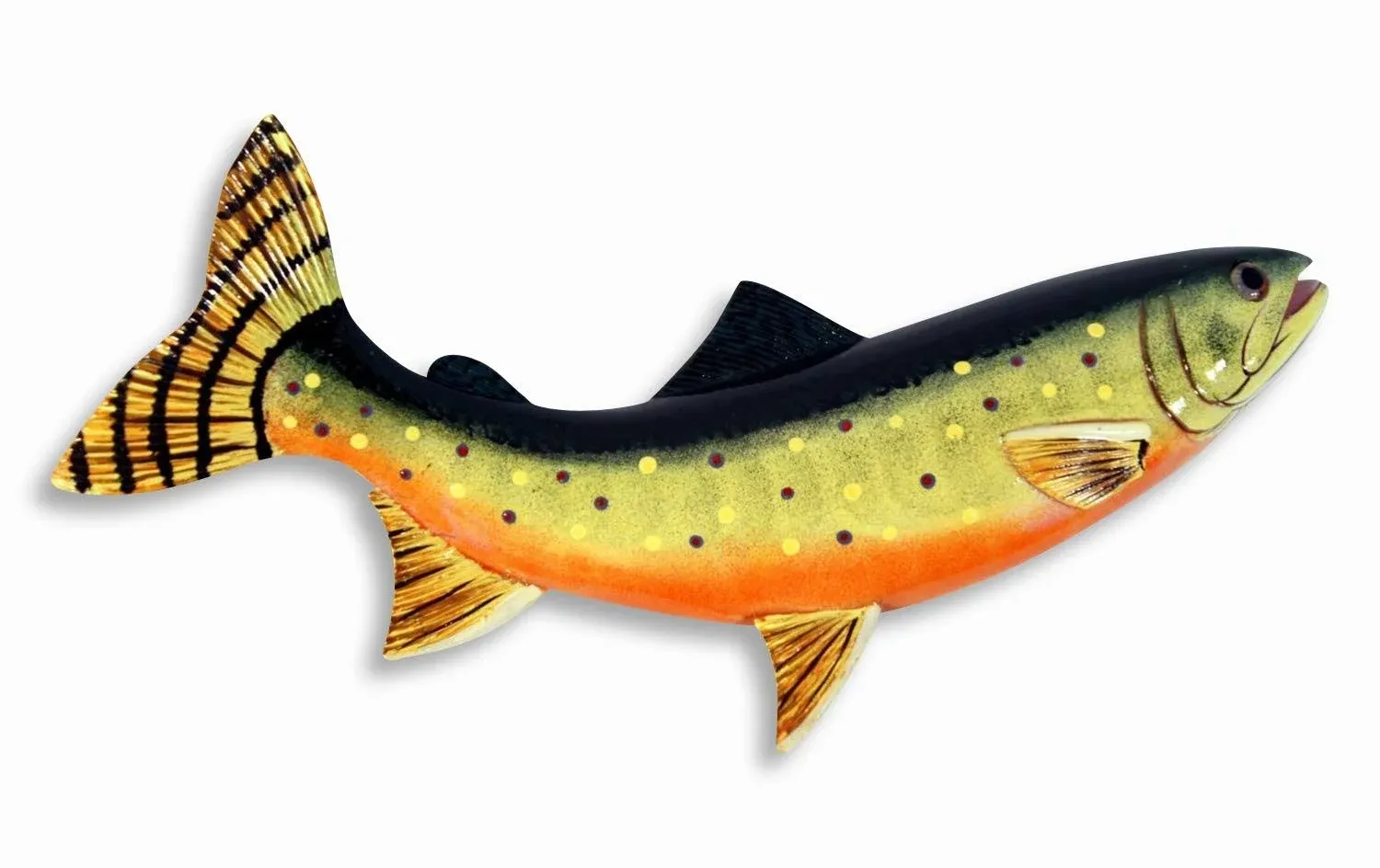 Hand Painted 18&#034; Large Brook Trout Game Fish Wall Mount Decor Sculpture FA83C