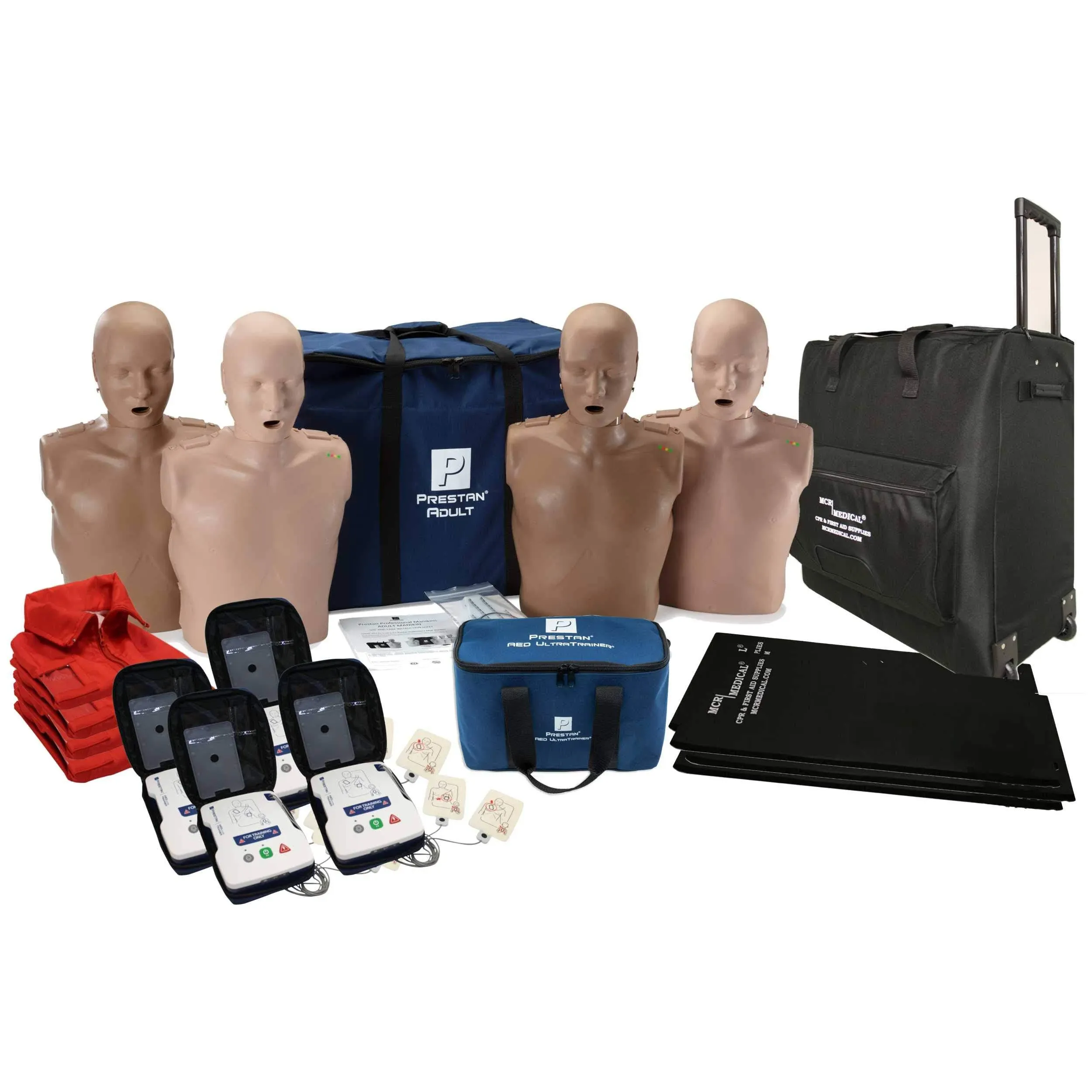 Diversity CPR Adult Manikin 4-Pack w. Feedback, AED UltraTrainers