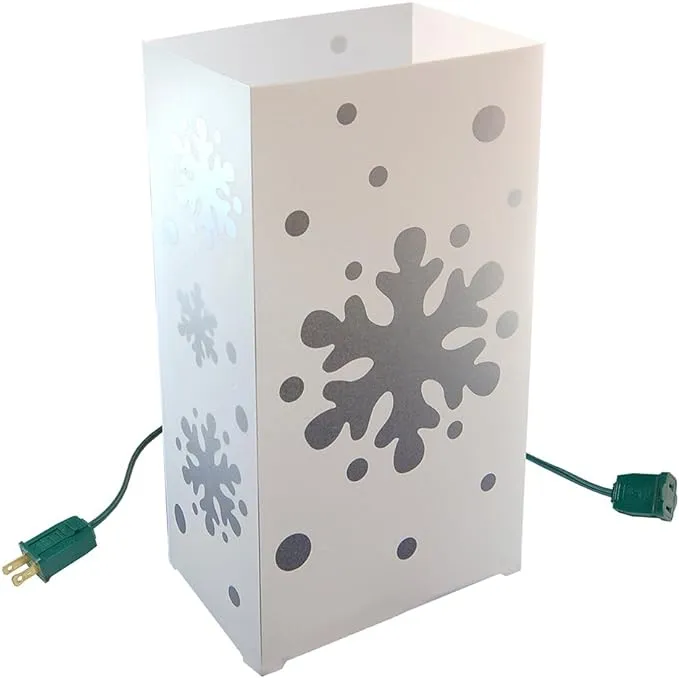 LumaBase Luminarias Electric Luminaria Kit, Snowflake - 10 count