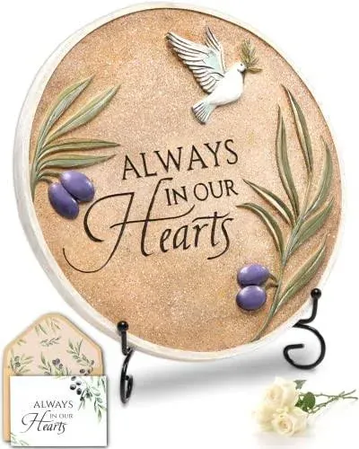  Memorial Garden Stone with Stand Set | 10&#034; Sympathy Garden Plaque Memory 