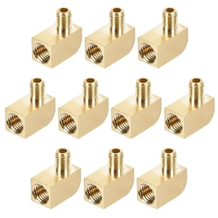 Brass Pipe Fitting 90 Degree Barstock Street Elbow M6 Male Pipe x M8 Female Pipe 10pcs