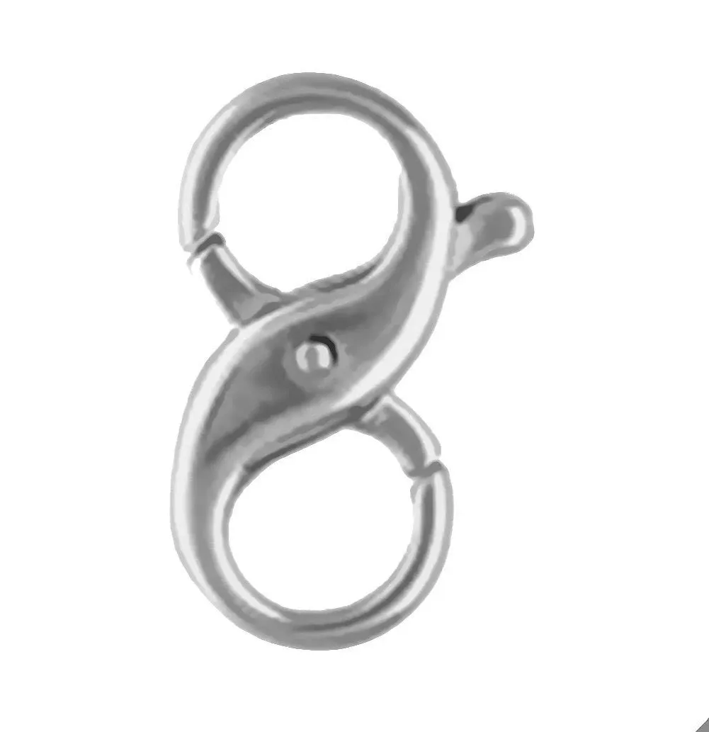 uGems Double Opening Sterling Silver Infinity Figure Eight Lobster Clasp 15mm x 10mm Large 14mm