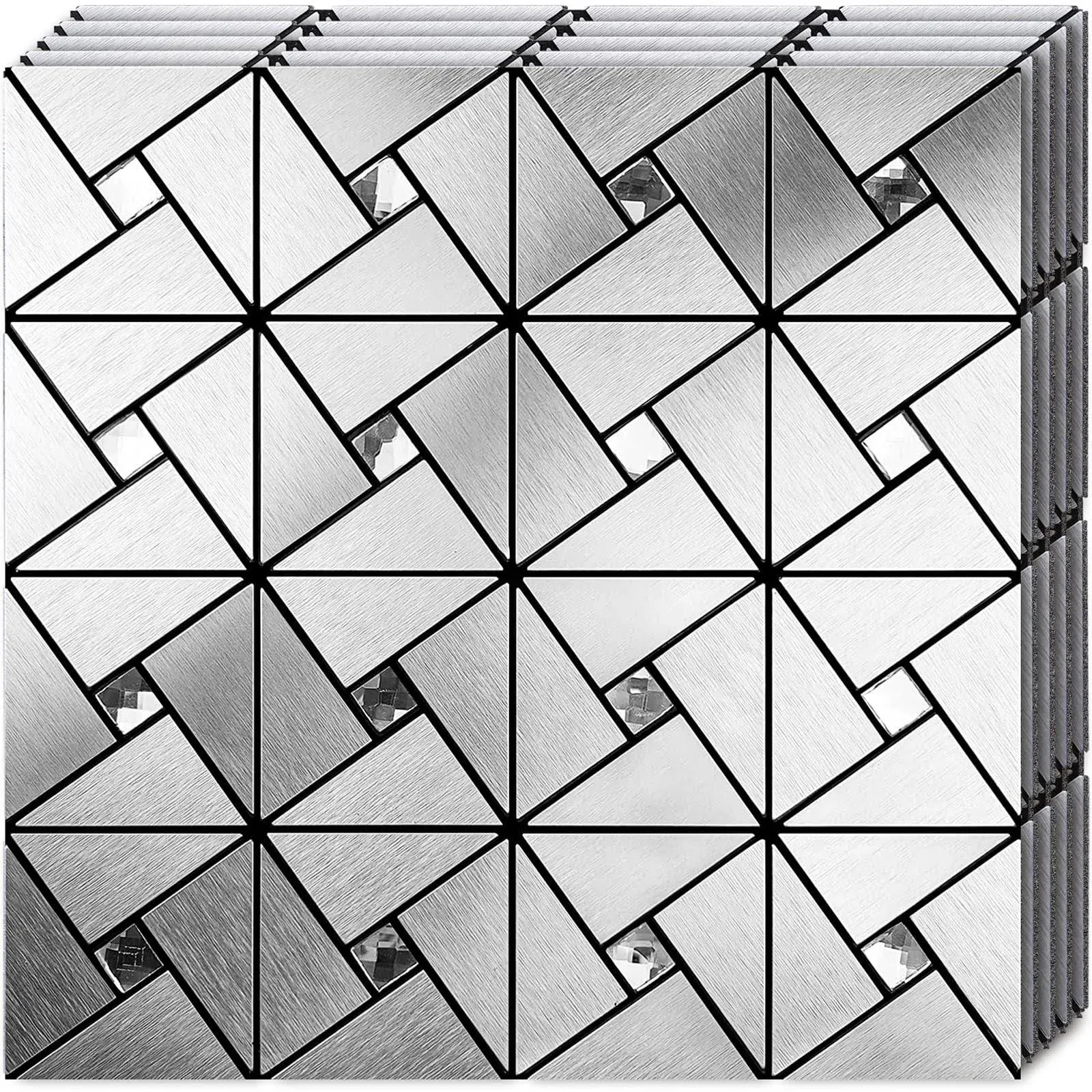 HomeyMosaic Peel and Stick Tile Backsplash Stick on Kitchen Wall Decor Aluminum