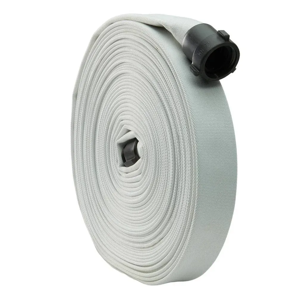 White 1 1/2" x 100' Single Jacket Mill Hose (Alum NH Couplings)