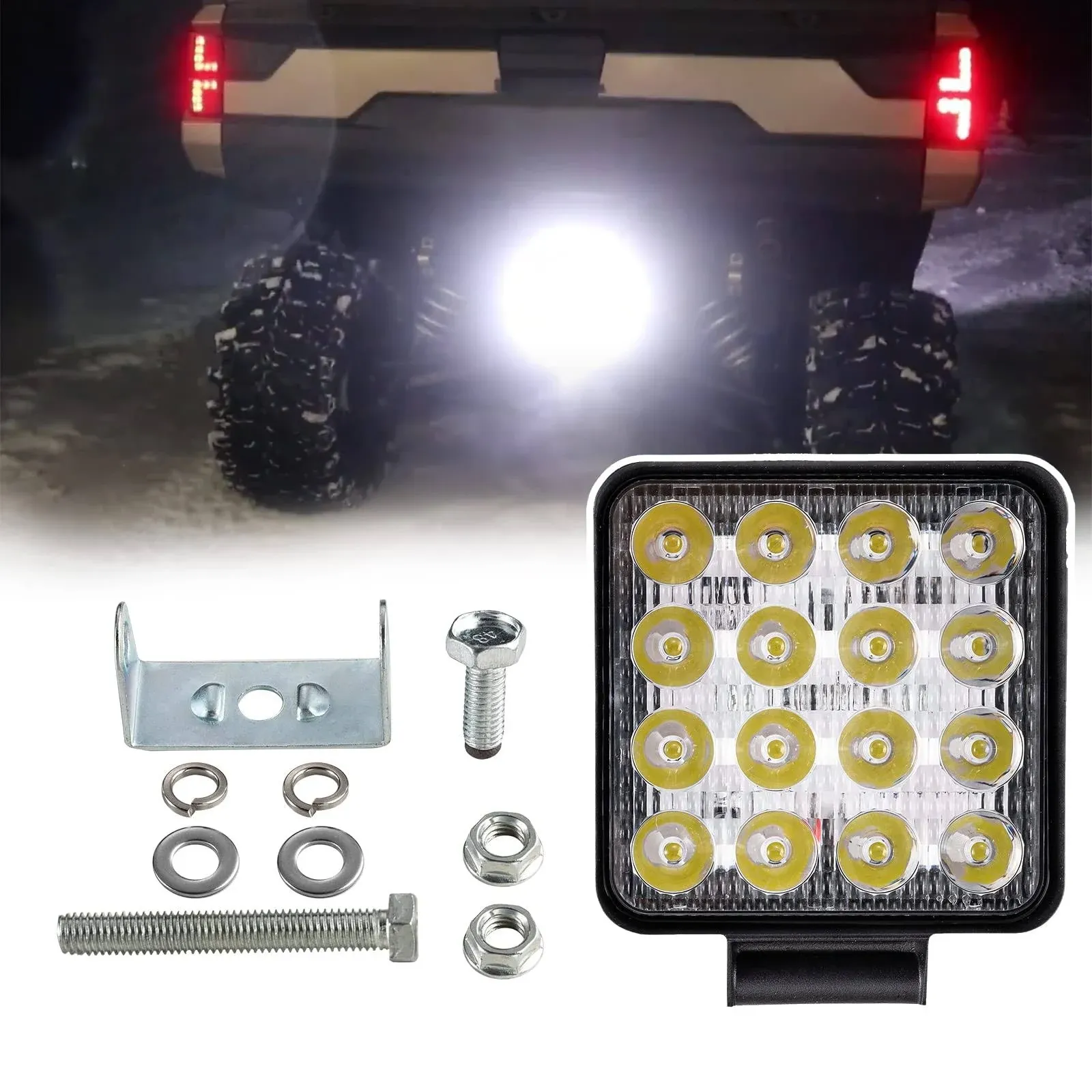 Kihor Ranger Backup Light Upgrade 48W LED Reverse Compatible with Polaris Crew 1000 XP 2018-2022 Rear Below Cargo Back-Up Spot at MechanicSurplus.com