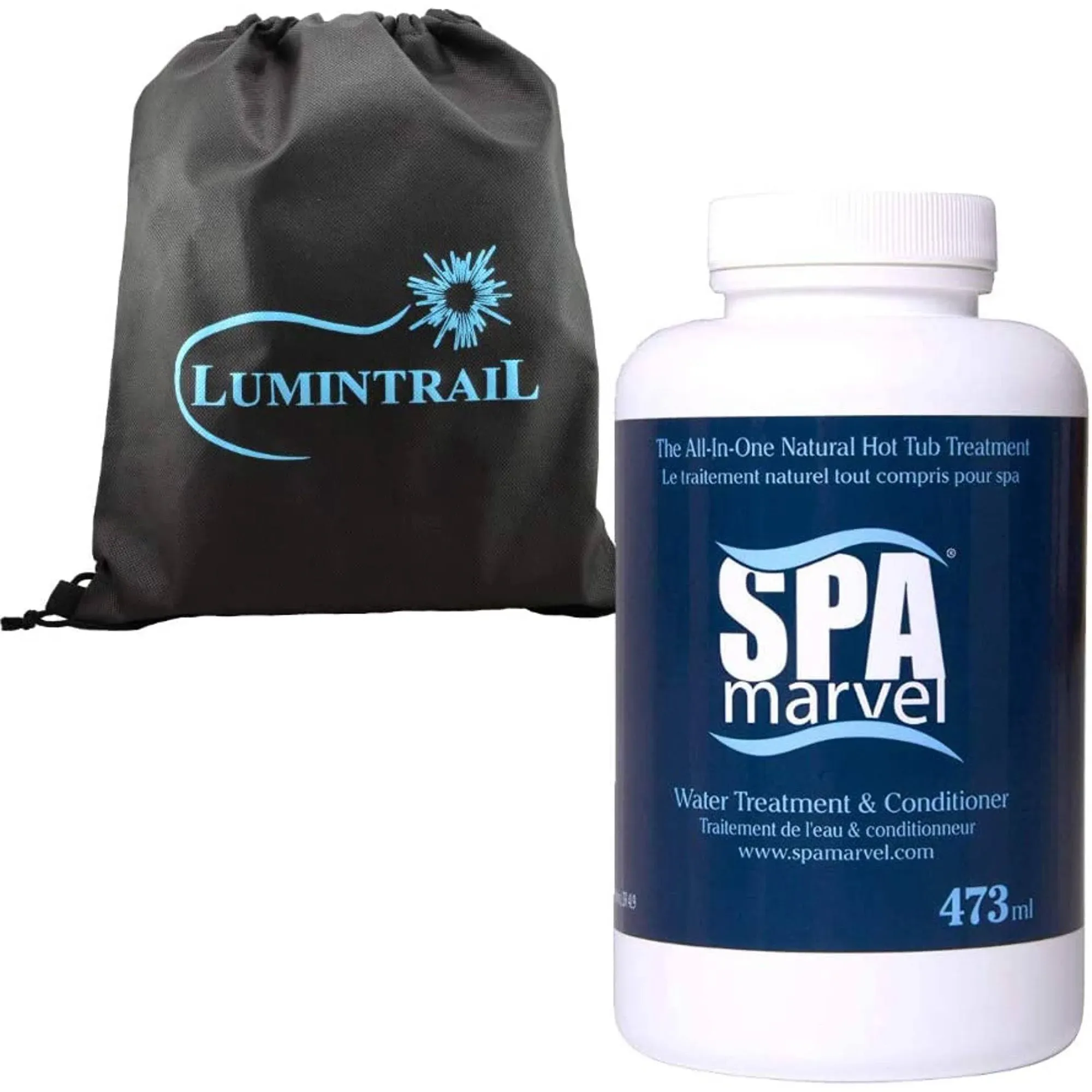 SPA Marvel Water Treatment and Conditioner for Hot Tubs, Spas, Cleaning, Pet Washing and More! 16 Oz Bundle with a Lumintrail Bag 16 Ounces