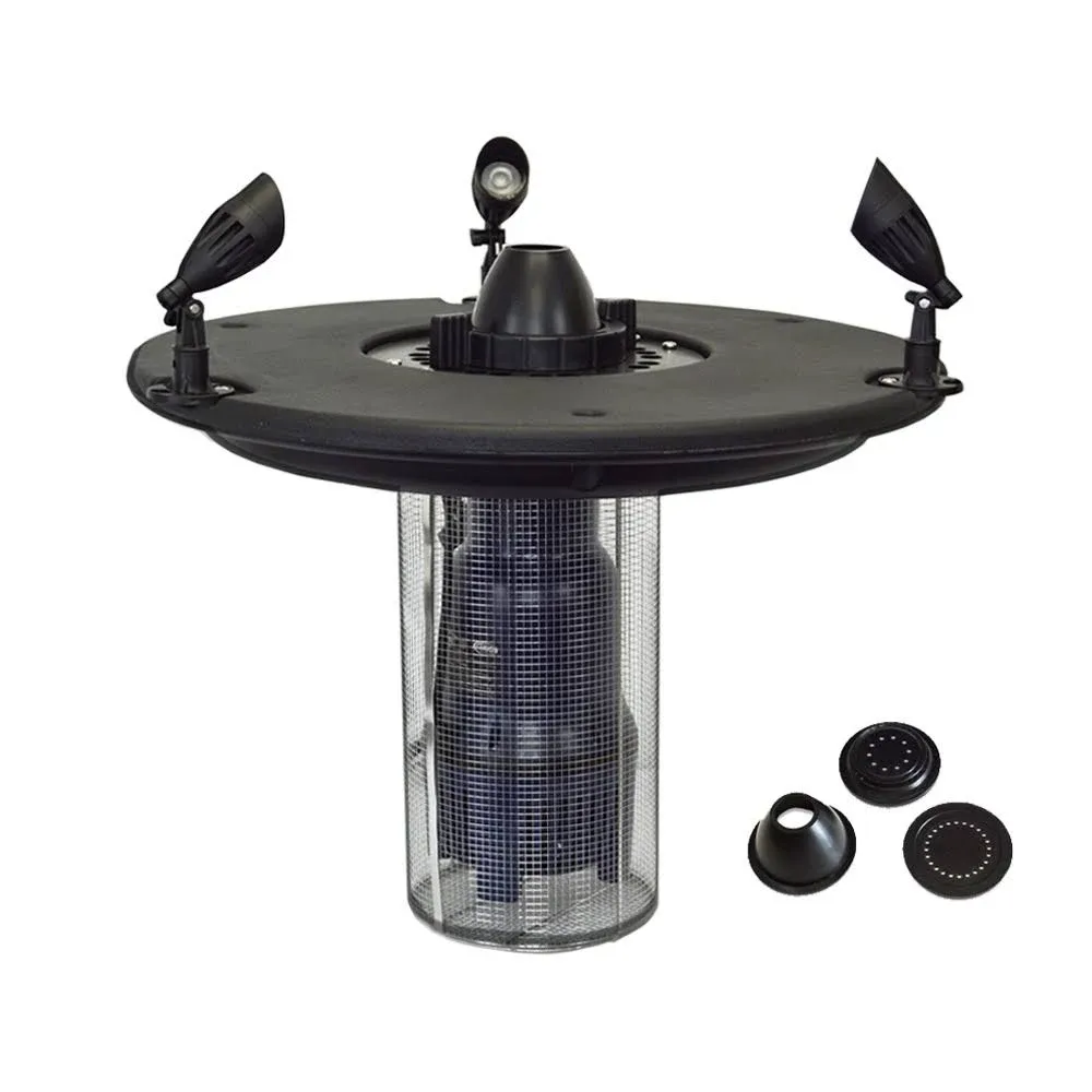 HALF OFF PONDS Aqua Marine Floating Fountain with Large Float, (3) Spray Pattern Nozzles, 1/2 HP wit