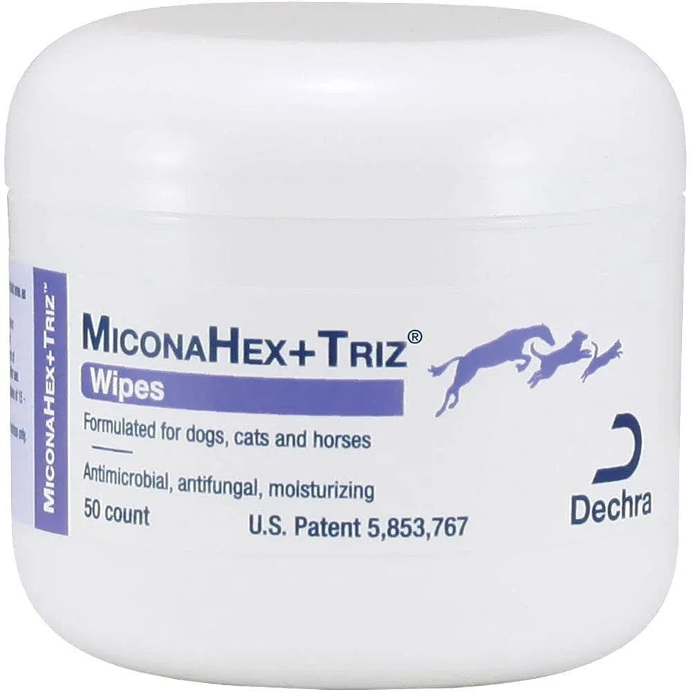 MiconaHex + Triz 50 Count Wipes Antimicrobial Anti-fungal Moisturizing