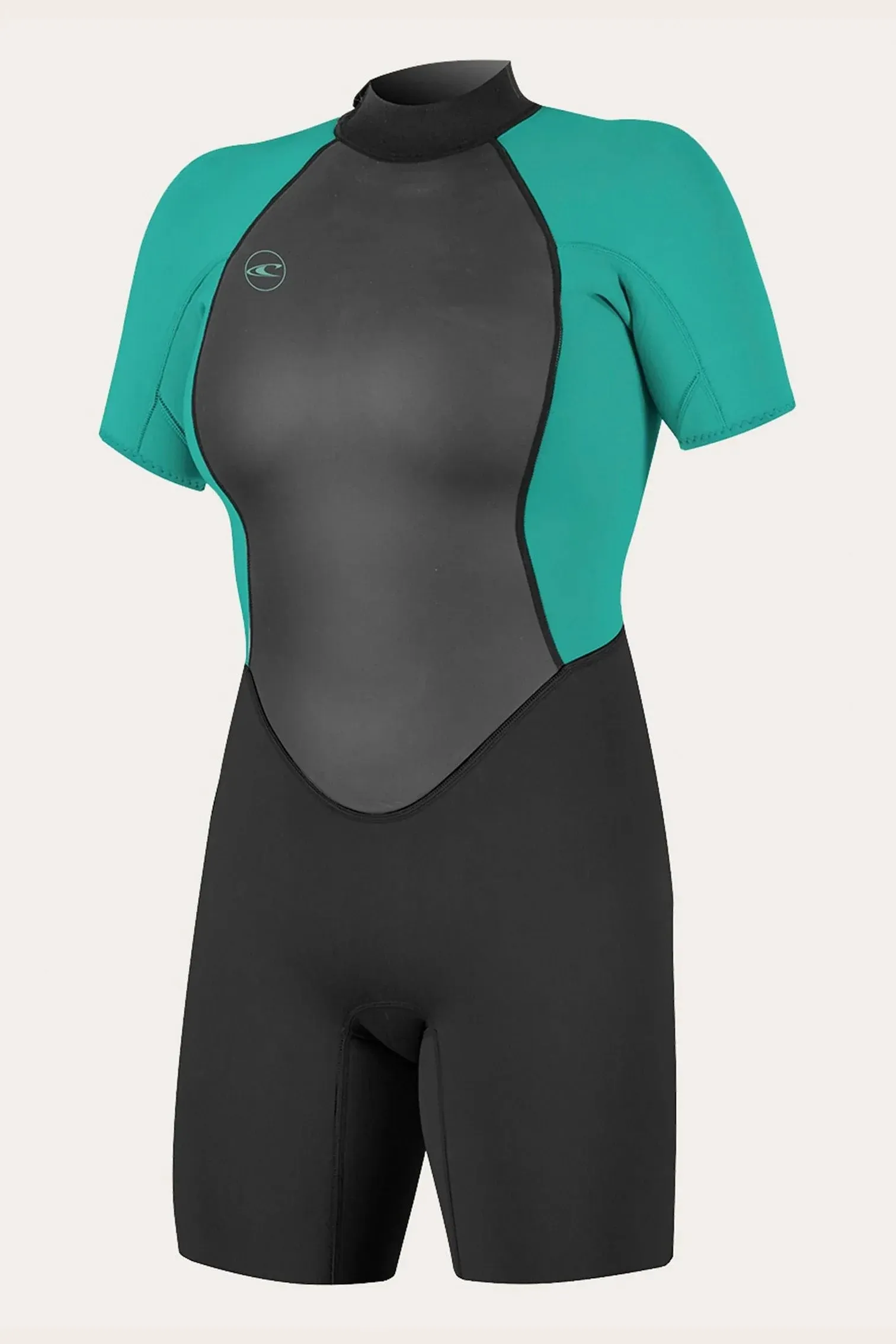 O&#39;Neill Reactor II 2mm Women&#39;s Back Zip Spring Suit Wetsuit - Black/Aqua