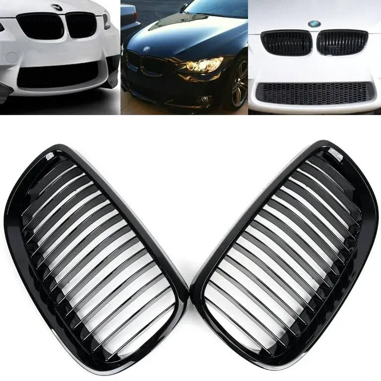 Astra Depot Front Hood Kidney Grille Main Center Grill Compatible For BMW E46 2-Door Coupe/Cabrio 325Ci 330Ci 1999-2002 (Single Slat, Matte Black)