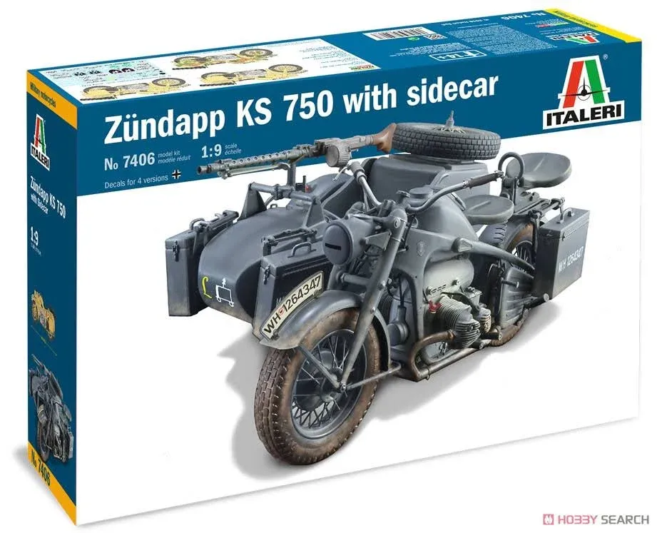 Italeri 0317 Zundapp Ks.750 Motorcycyle 1/35 Scale Plastic Model Kit