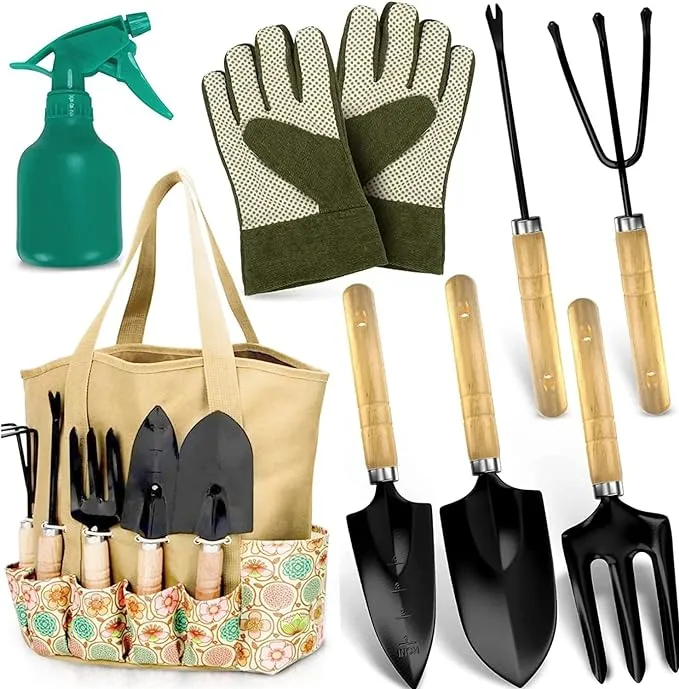 Gardening Tools for Women Stainless Steel Gardening Tools - Gardening Kit Garden Tools for Women Includes Shovel Trowel Fork Rake Gardening Gloves Perfect Gardening Gifts