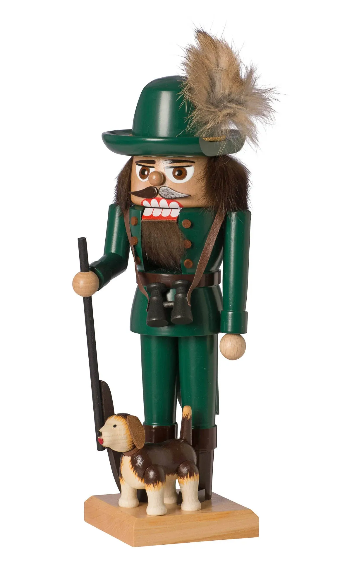 KWO Hunter with Gun and Dog German Wood Christmas Nutcracker 10 Inch Germany