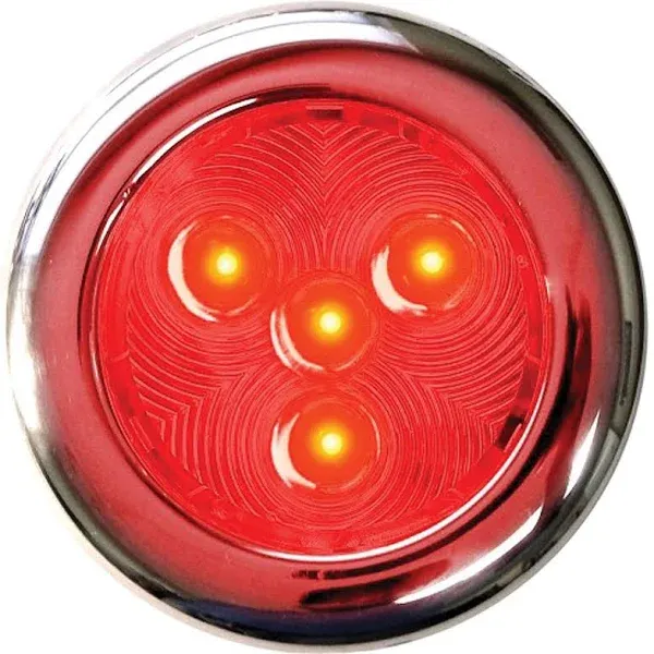 T H Marine LED Puck Light SS 3in Red