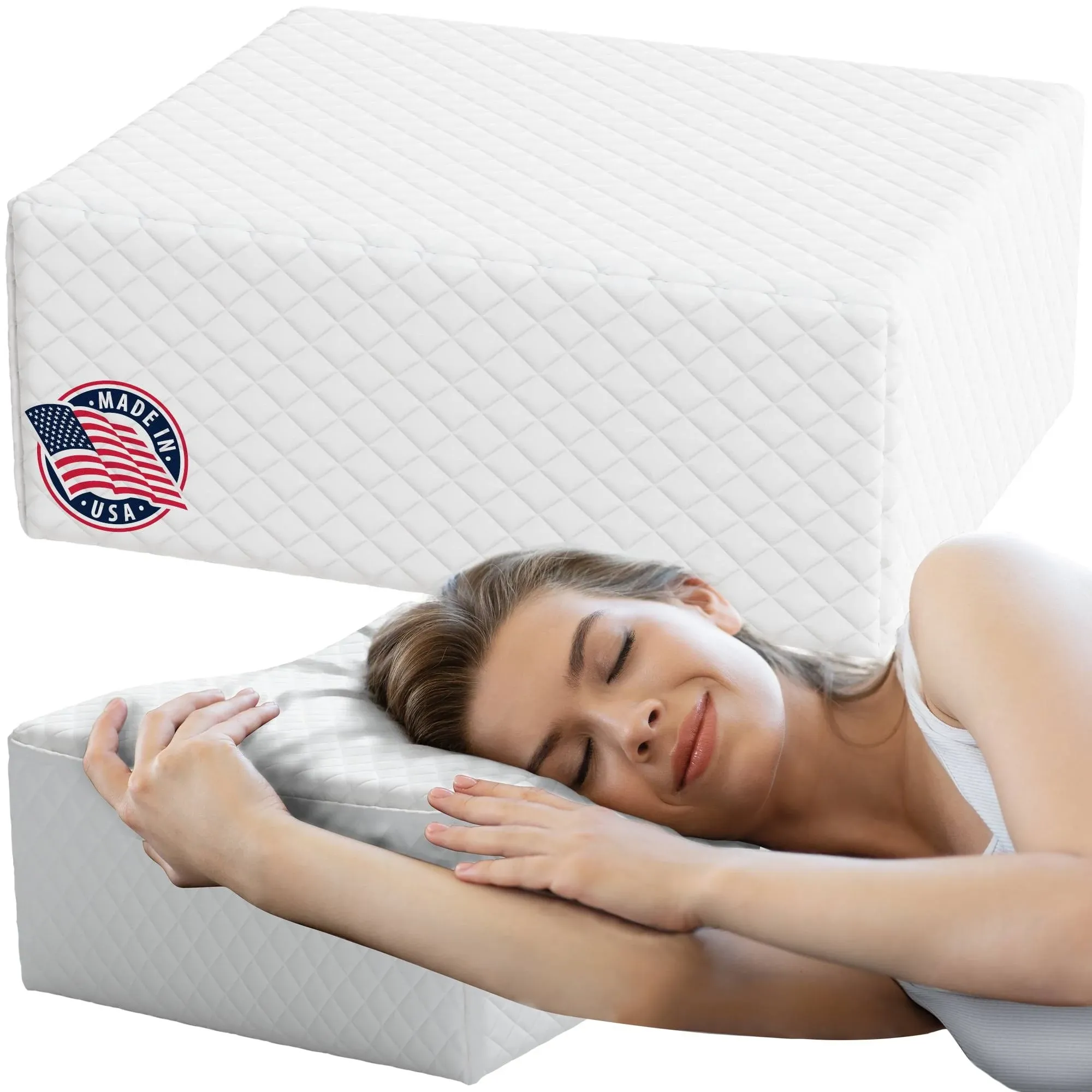 GLÈUR Gleur Square Side Sleepers Memory Foam Pillow for Neck and Shoulder Pain - Made in USA, 15" x 12" x 5