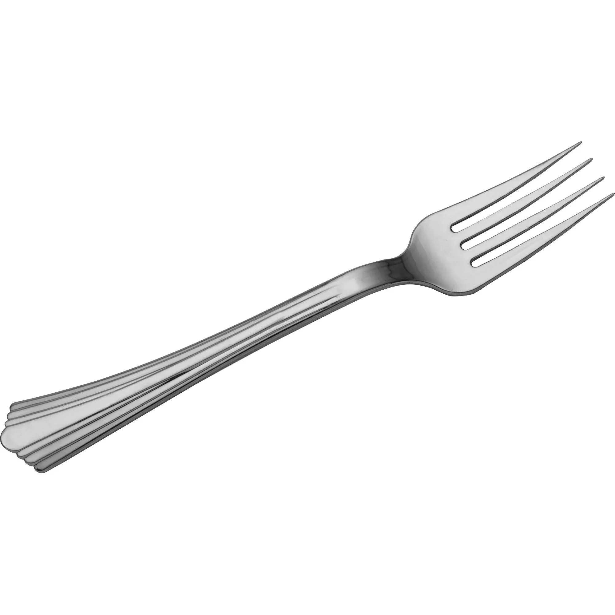 WNA Reflections Heavyweight Plastic Utensils Fork Silver 7-Inch 40/Pack