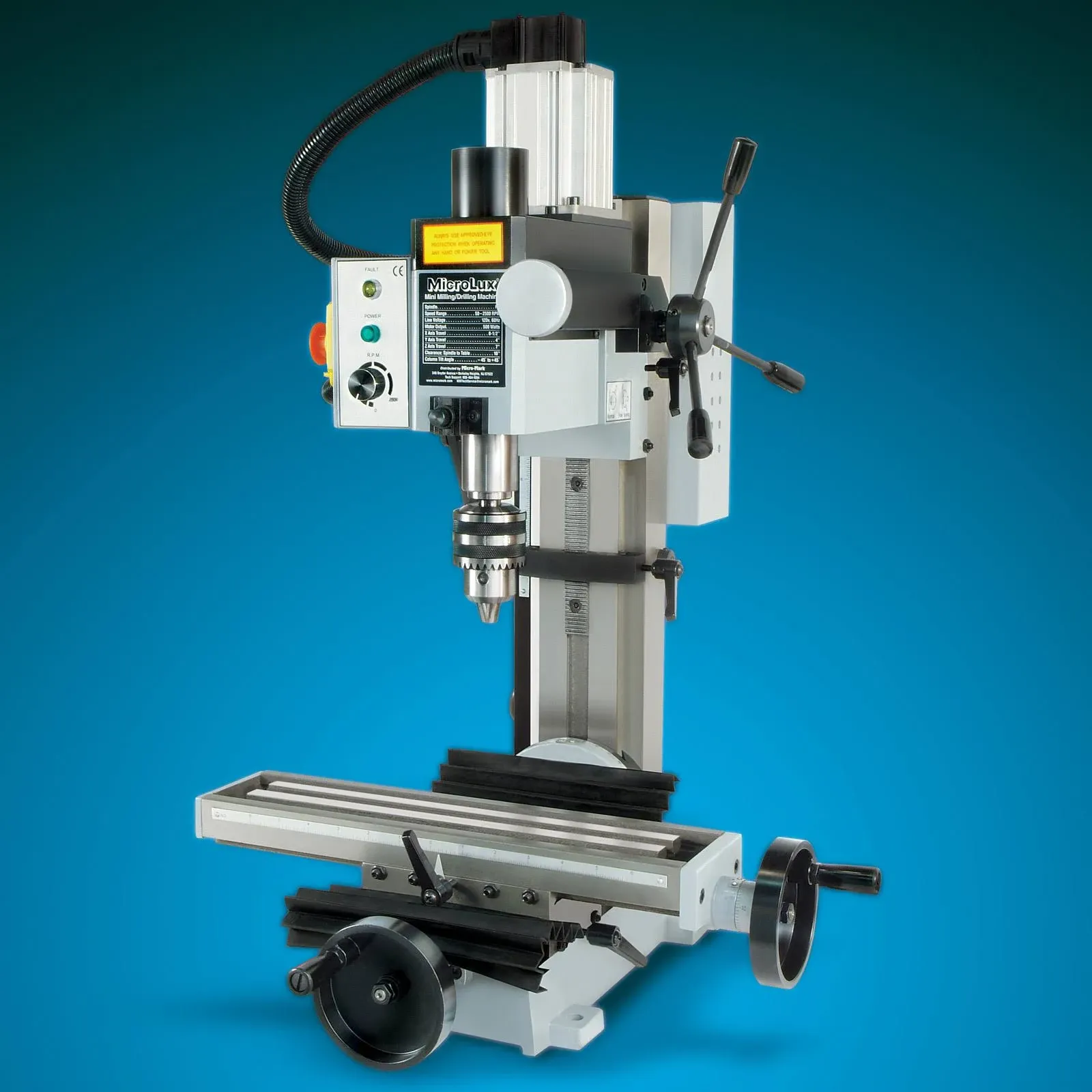 MicroLux® High Precision Heavy Duty R8 Miniature Milling Machine Only “True Inch” machine on the market, Powerful brushless 500W motor with more torque