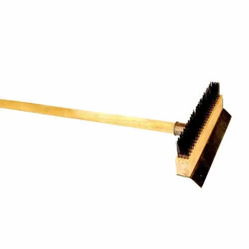 Thunder Group WDPB037 Pizza Oven Brush With Scraper 37&quot;L