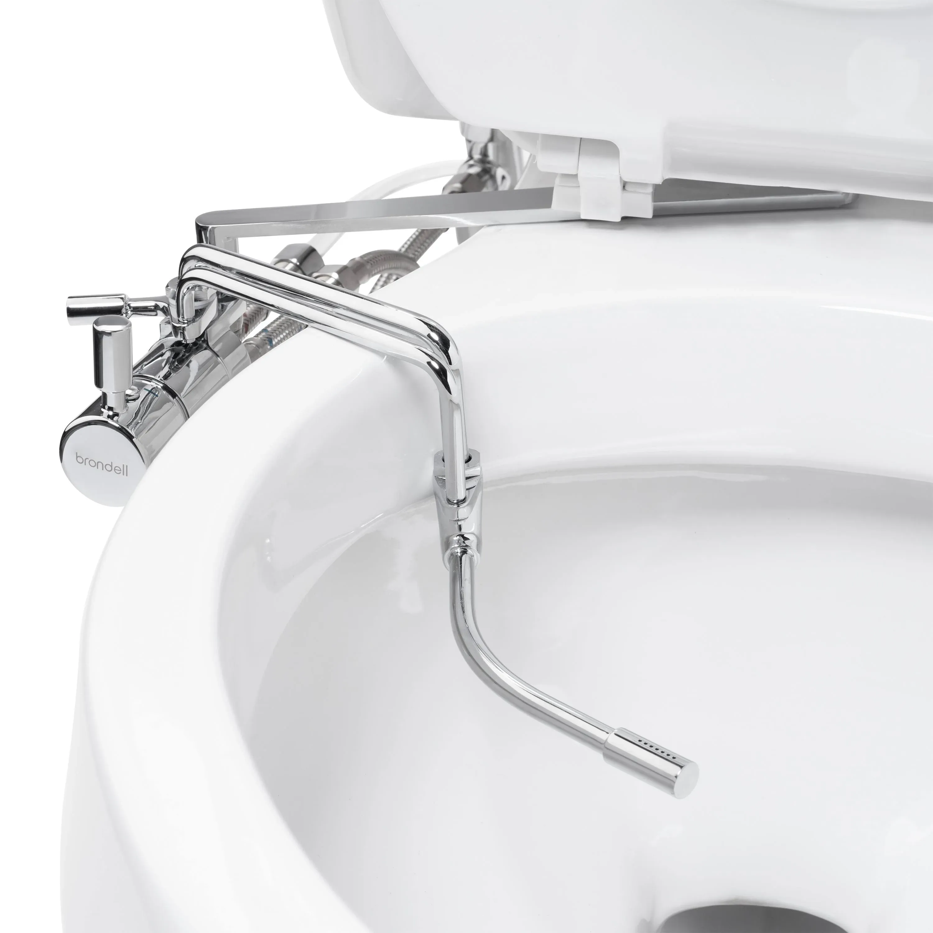 Brondell SMB-25 Side-Mounted All Metal Attachable Bidet with Adjustable Spray Wand, Dual Temperature