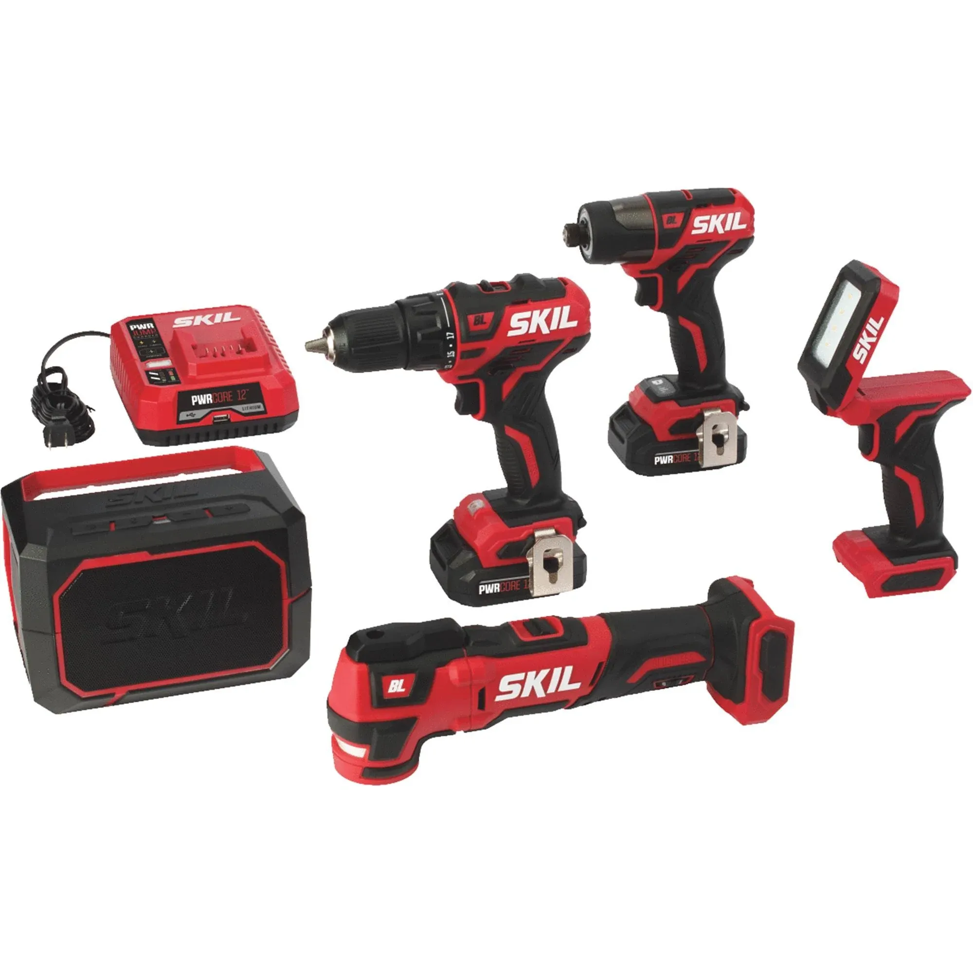 Skil CB736801 12V PWRCore Brushless 5-Tool Combo Kit