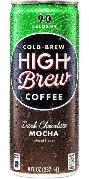 High Brew Coffee, Dark Chocolate Mocha, 8 fl oz (Pack of 12)