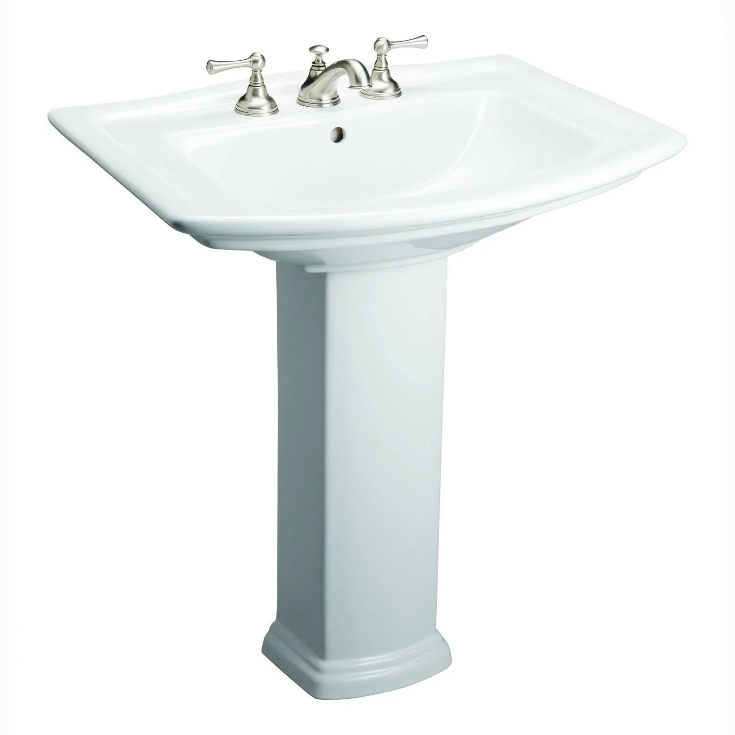 Barclay 3-398WH Washington 550 Lavatory Pedestal Only 8" Centerset - White