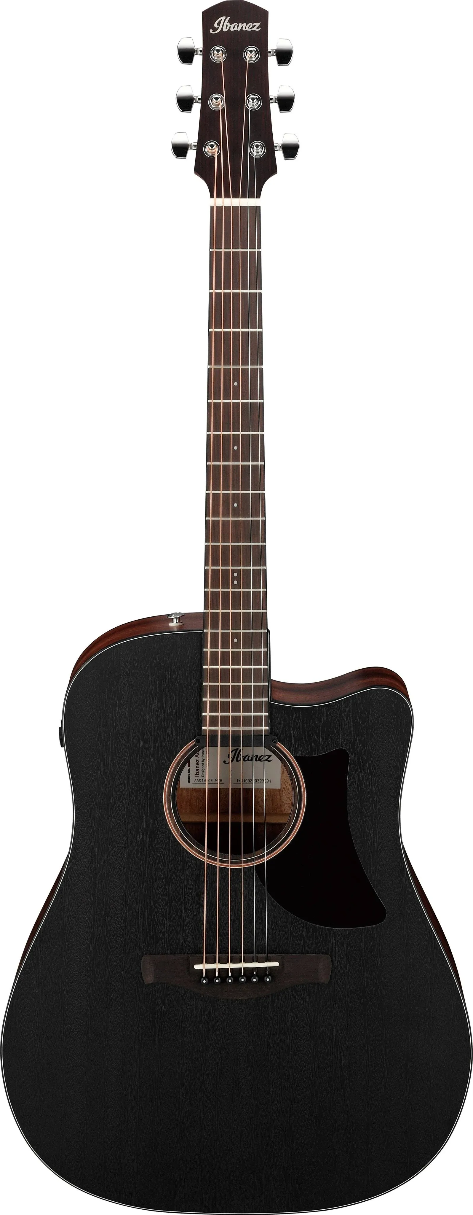 Ibanez AAD190CE Advanced Cutaway All-Okoume Dreadnought A/E Guitar Weathered Blk