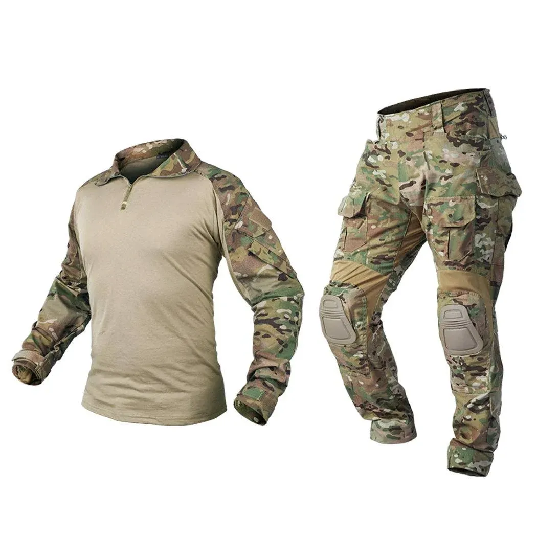 IDOGEAR Tactical Uniform BDU G3 Combat Shirt & Pants Knee Pads Airsoft Paintball  | eBay