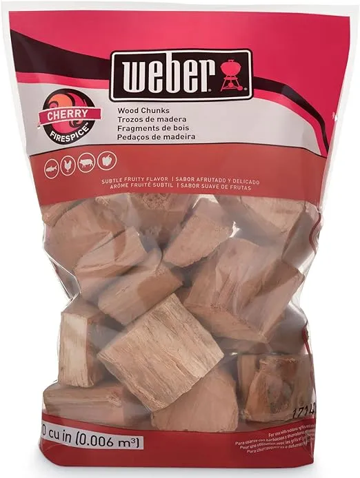 Weber Cherry Wood Chunks, for Grilling and Smoking, 4 lb.