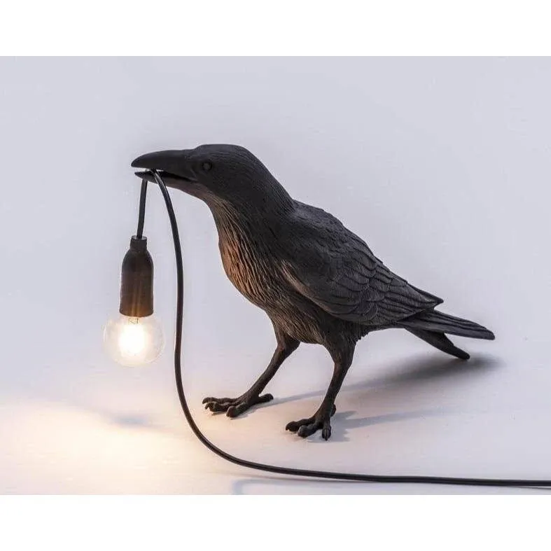 (Black Table standing) Bird Table Lamp, Italian Style Decor