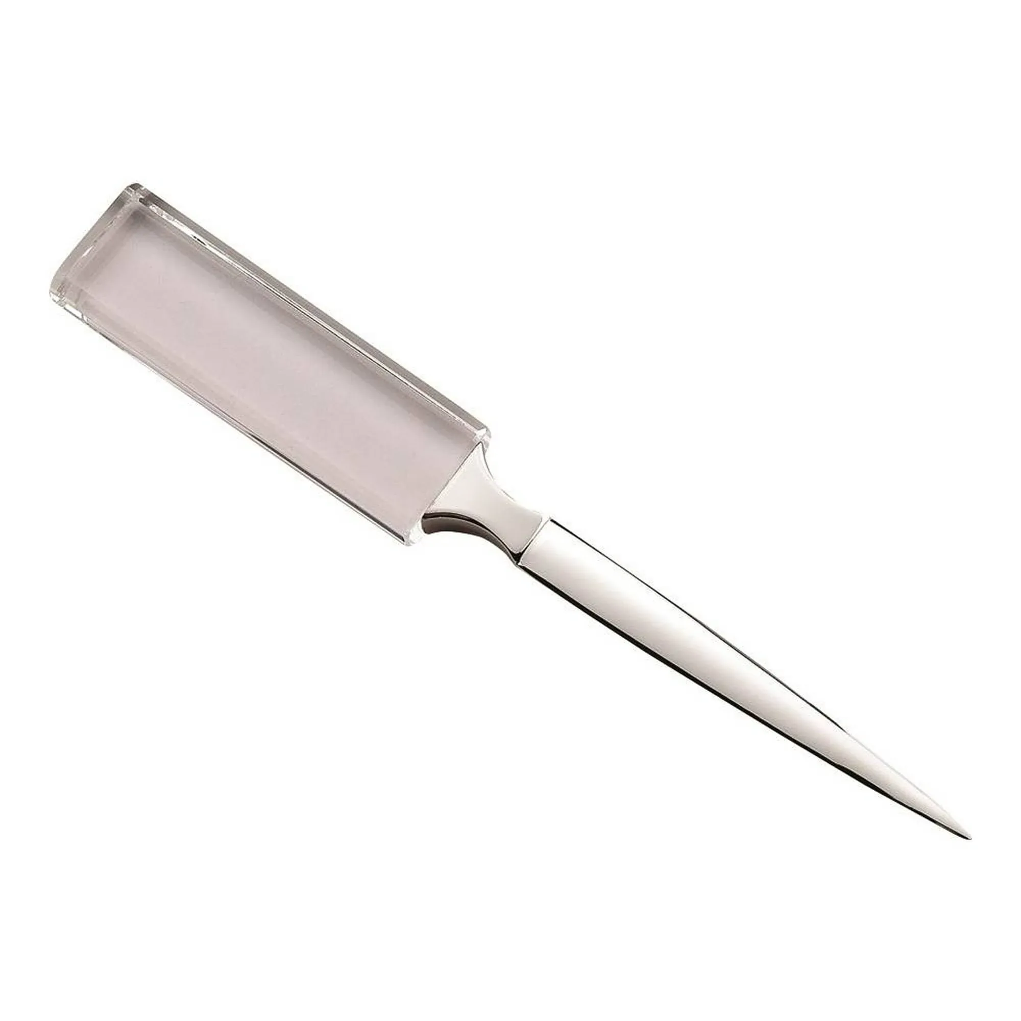 Optic Crystal Letter Opener, Nickel Plated Blade, 8.5" Long, Gift Box Included