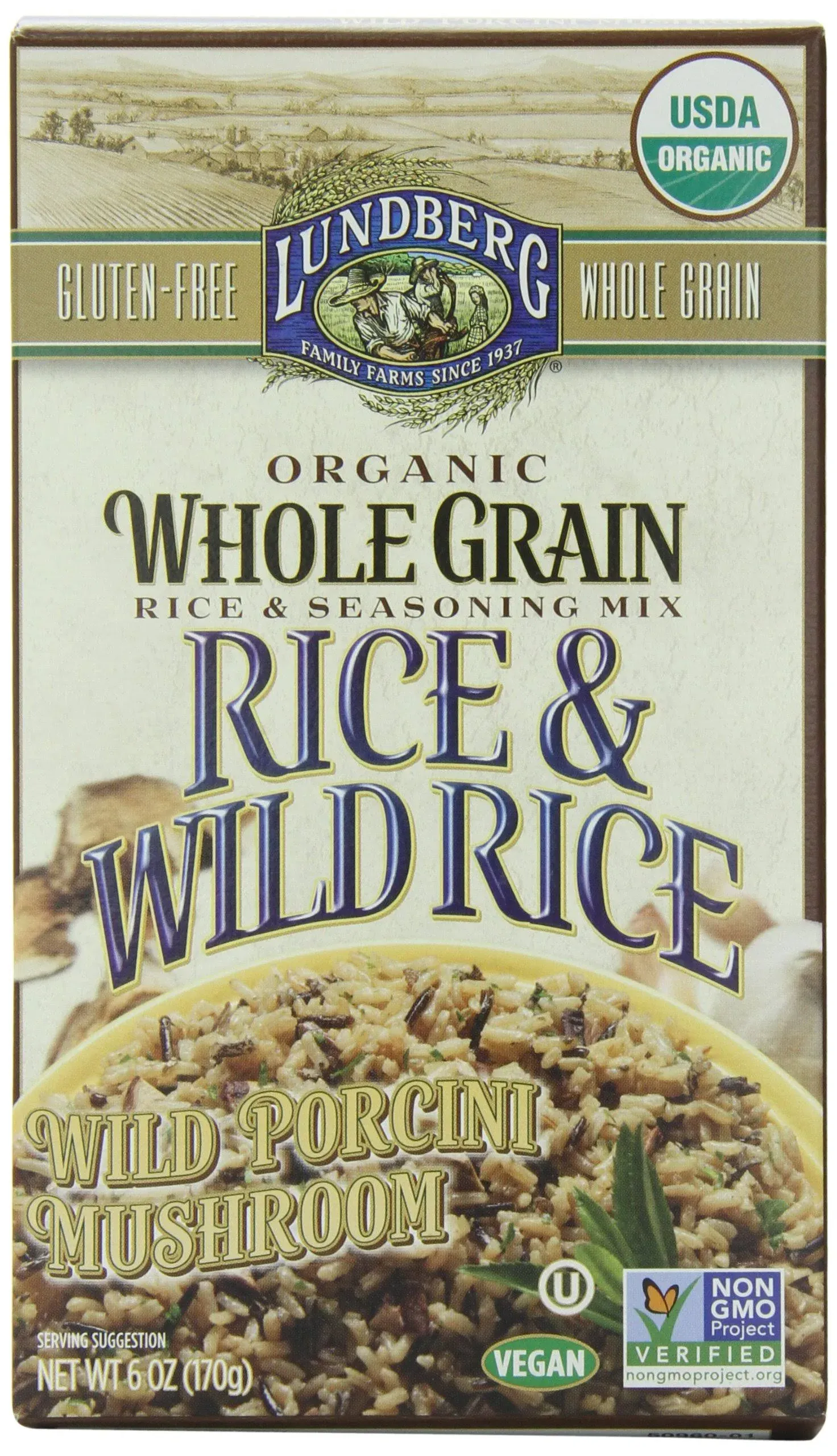 Lundberg Rice & Wild Rice Rice & Seasoning Mix, Wild Porcini Mushroom - 6 oz