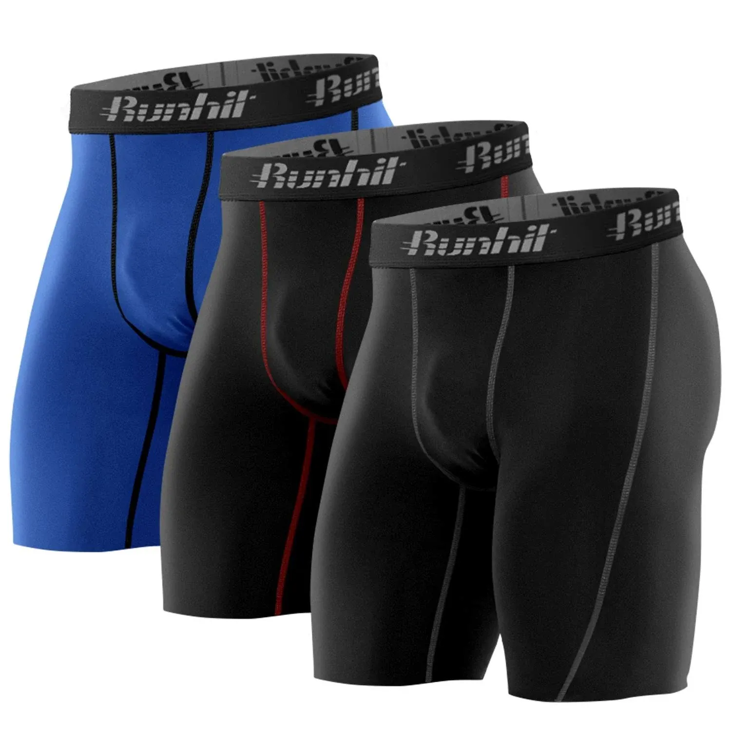 Runhit Men's Compression Shorts(3 Pack), Compression Spandex Yoga Shorts ...