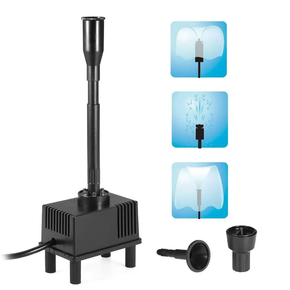 Decdeal 10W 160GPH Submersible Water Pump Fountain with LED Light for Aquarium ...