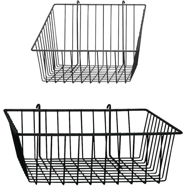 Gridwall and Wire Grid Baskets Bundle - 4 Baskets Included