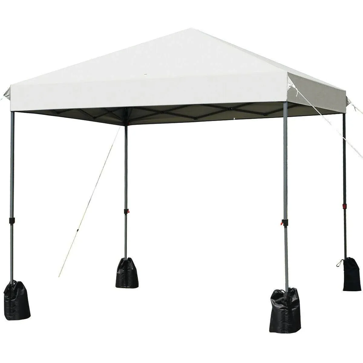 8'x8' Outdoor Pop Up Canopy Tent w/Roller Bag-White