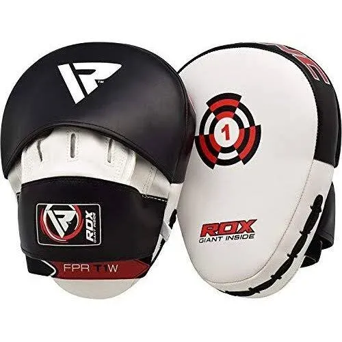 RDX Boxing Pads Focus Mitts, Maya Hide Leather Curved Hook and Jab Target Hand ...