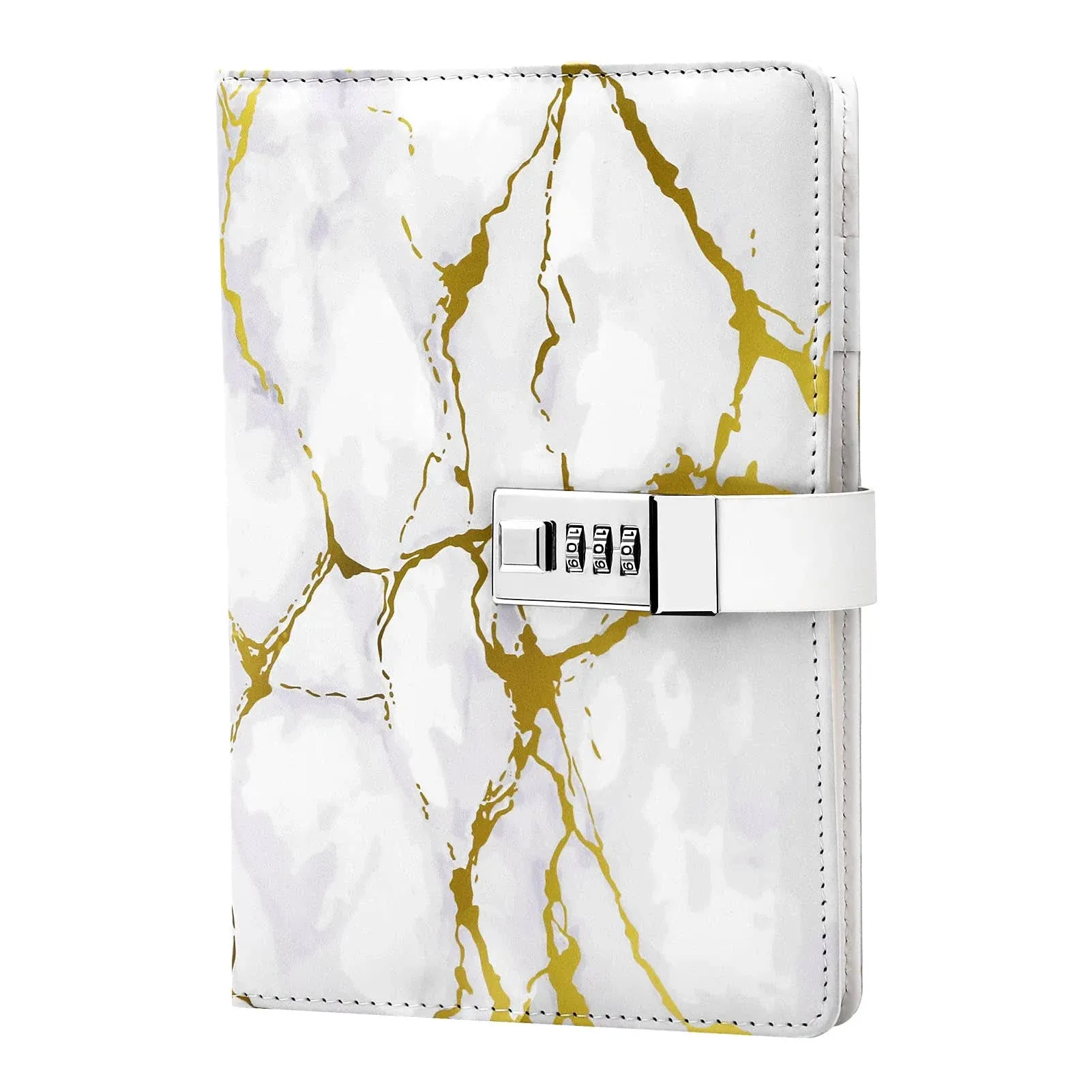 sayrrame Marble Journal with Lock,A5 Password Diary with Lock for Women Girl,PU ...