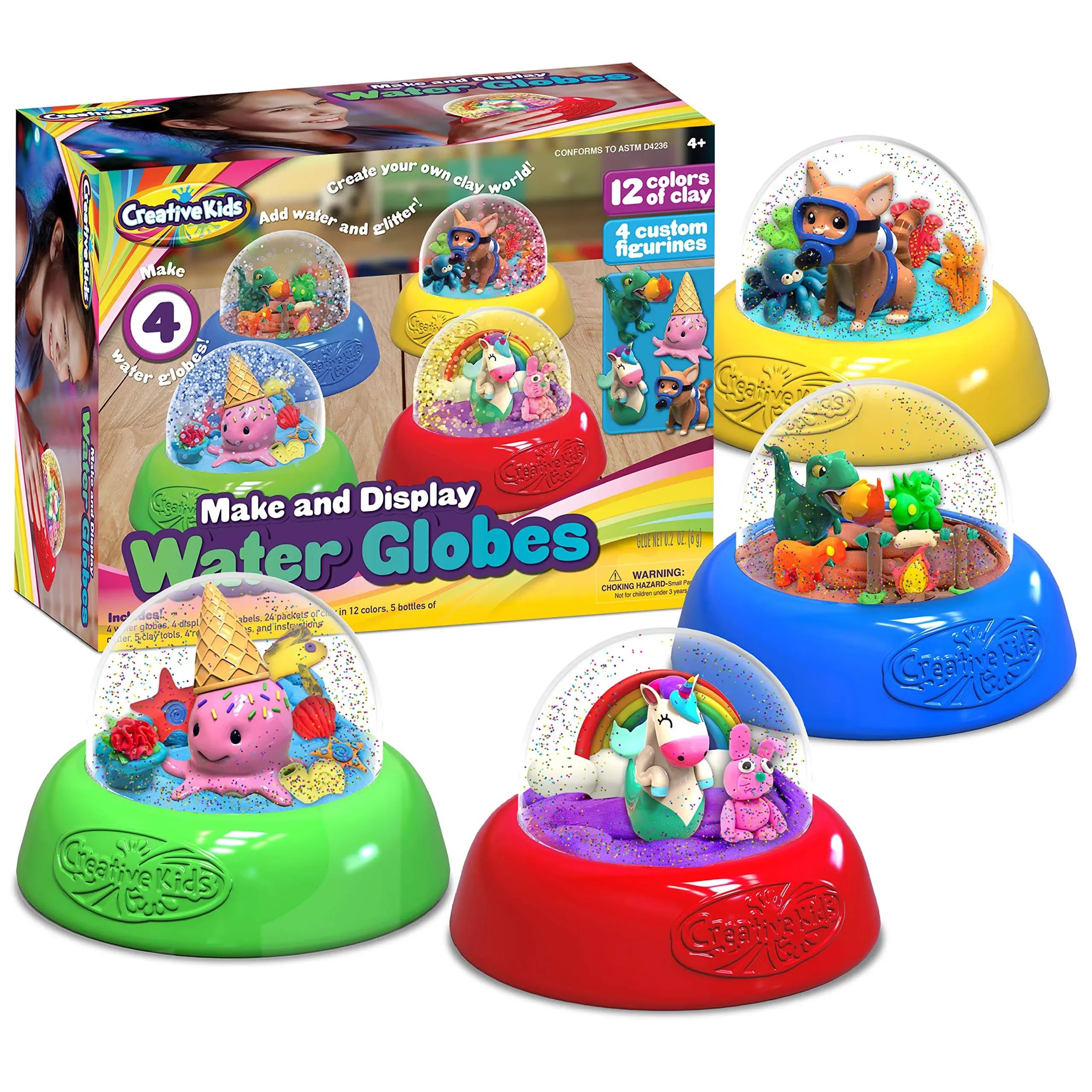 Make Your Own Water Globe Craft Kit for Kids 4 WATER GLOBES - NEW EXPEDITED SHIP